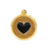 MyFamily shine big gold glitter circle black heart ID tag