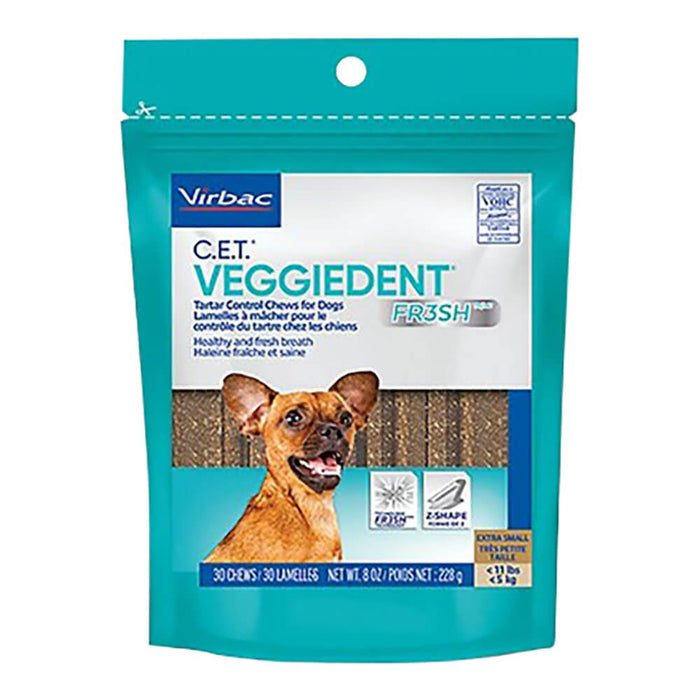 Virbac C.E.T. VeggieDent FR3SH Chews XSmall 30 ct