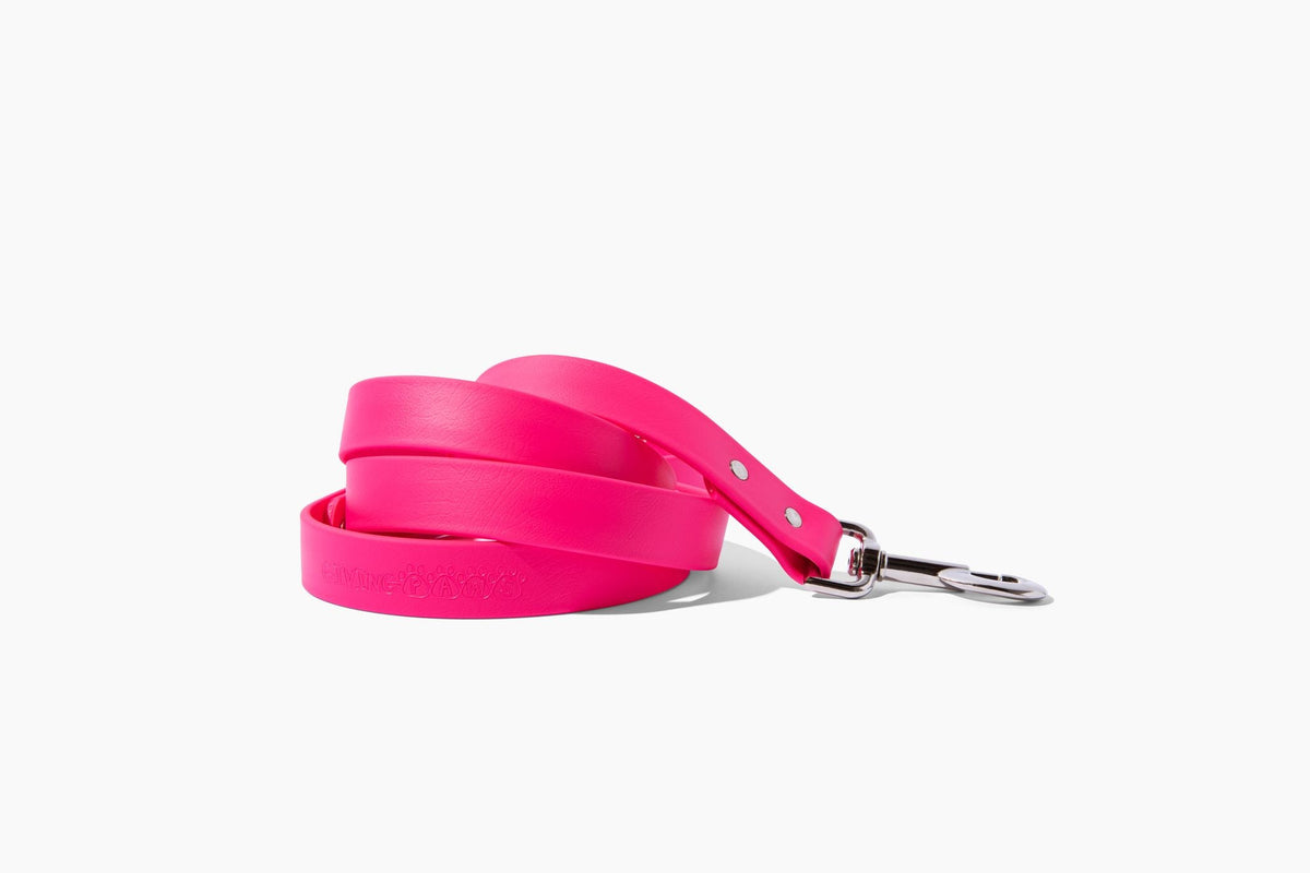 Giving Paws Vegan Leather Leash Hot Pink Large